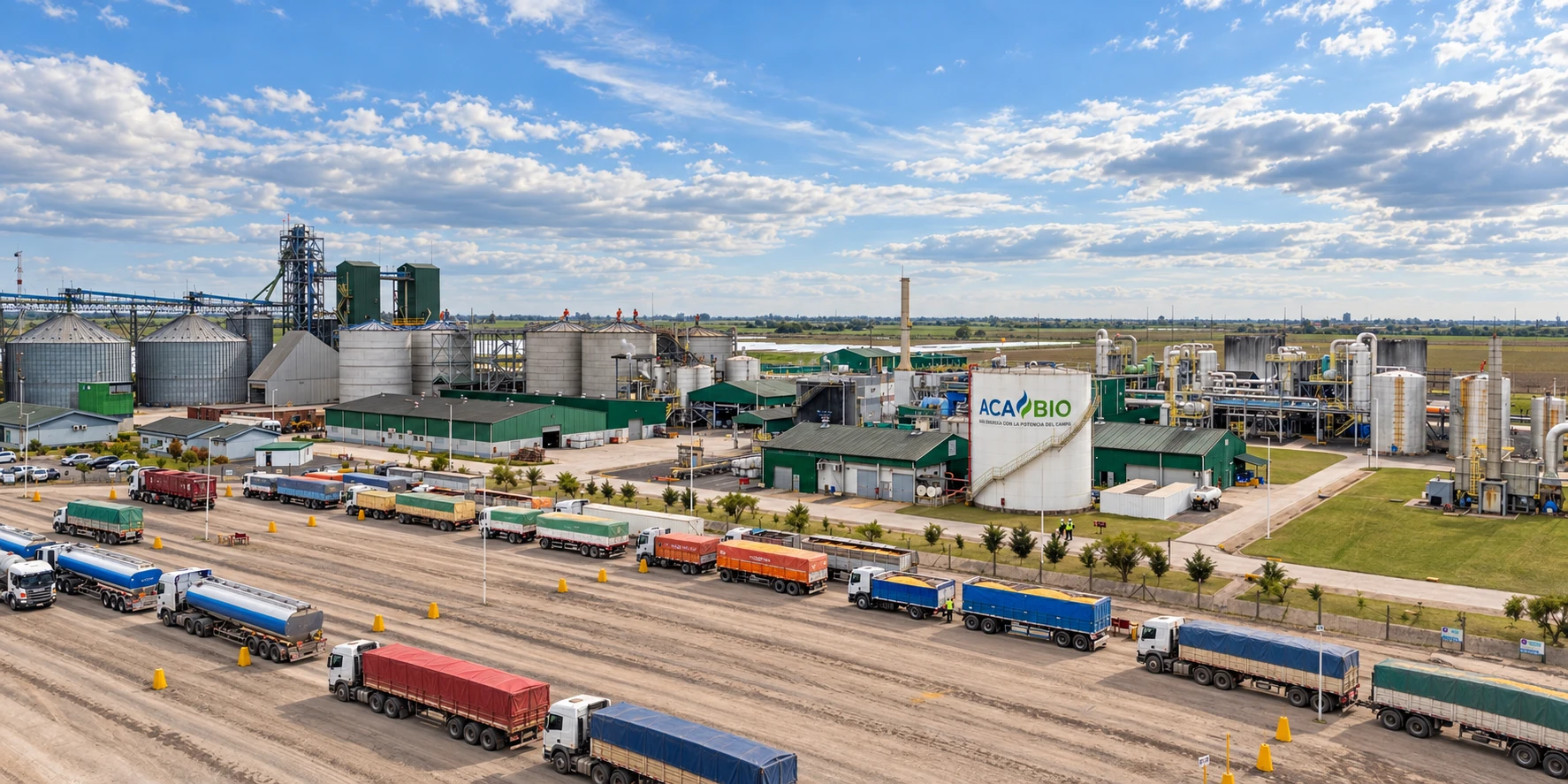 Vista panorámica de la planta y la logística de ACA BIO
